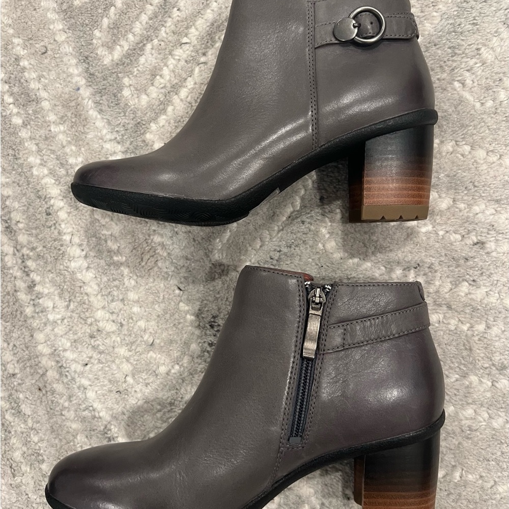 Dansko Gray Leather Ankle Boots - Picture 7 of 9